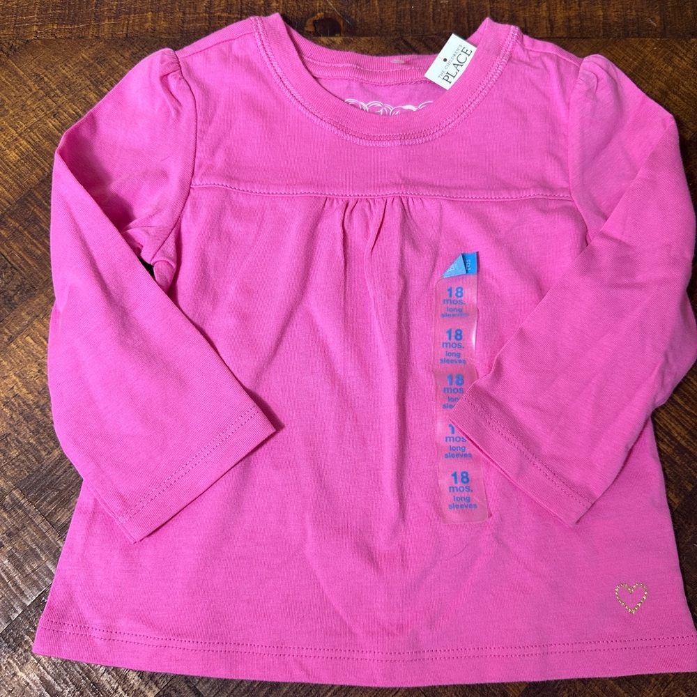 NWT 18 Months The Children’s Place Pink‎ Long Sleeve Top Shirt